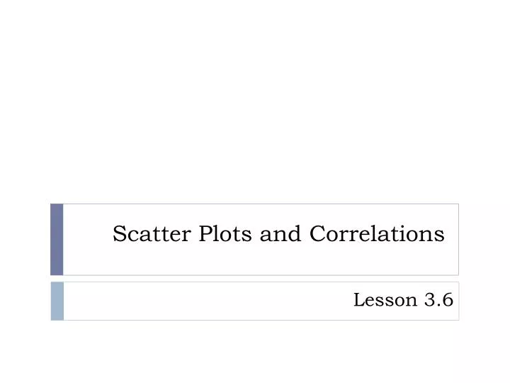 scatter plots and correlations