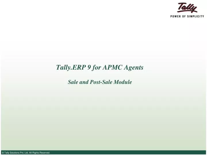 tally erp 9 for apmc agents