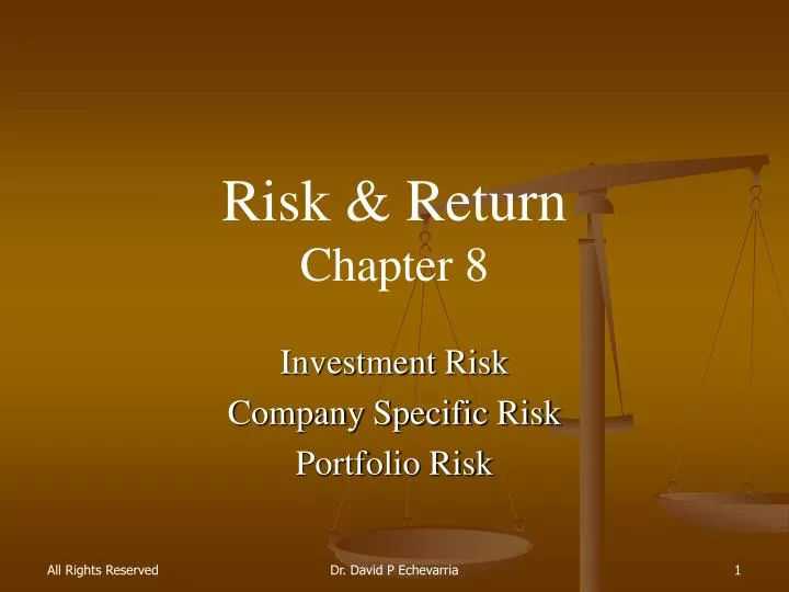 risk return chapter 8