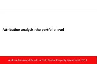 Attribution analysis: the portfolio level
