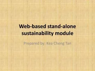 Web-based stand-alone sustainability module