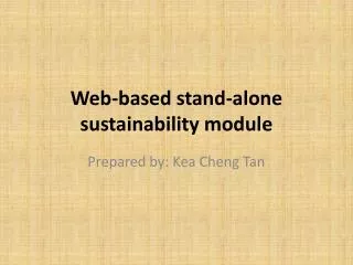 web based stand alone sustainability module