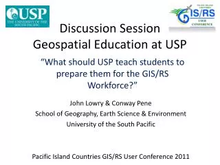 Discussion Session Geospatial Education at USP