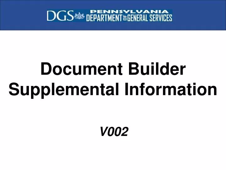 document builder supplemental information v002
