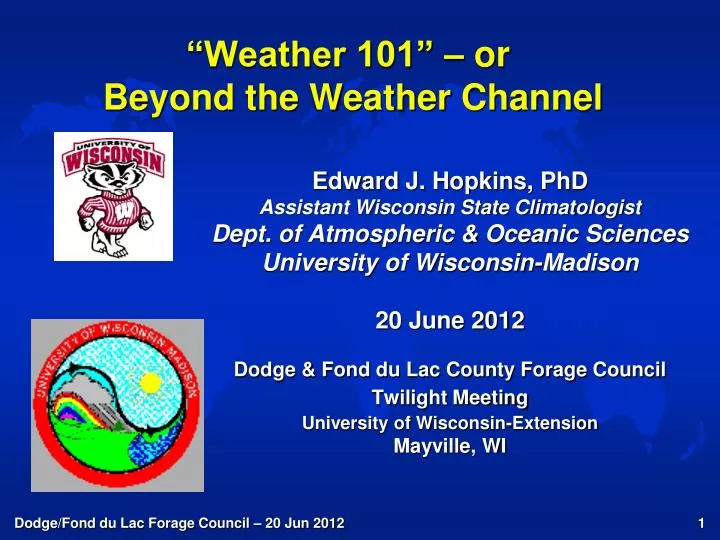 weather 101 or beyond the weather channel