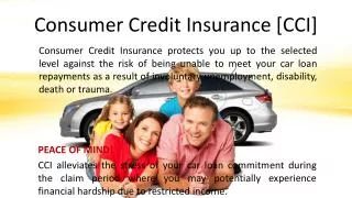 Consumer Credit Insurance [CCI]