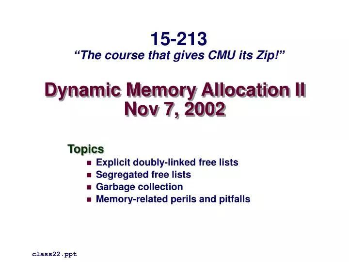 dynamic memory allocation ii nov 7 2002