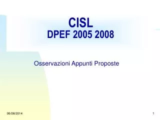 cisl dpef 2005 2008