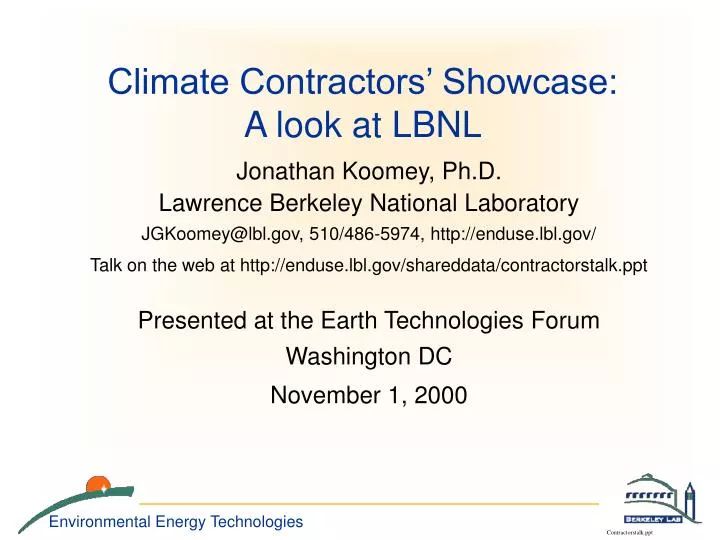 climate contractors showcase a look at lbnl