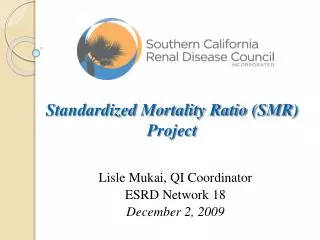Standardized Mortality Ratio (SMR) Project