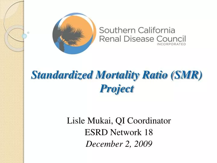 standardized mortality ratio smr project
