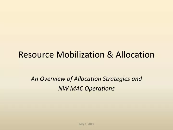 resource mobilization allocation