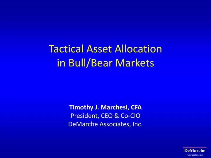 tactical asset allocation in bull bear markets