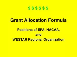 Grant Allocation Formula
