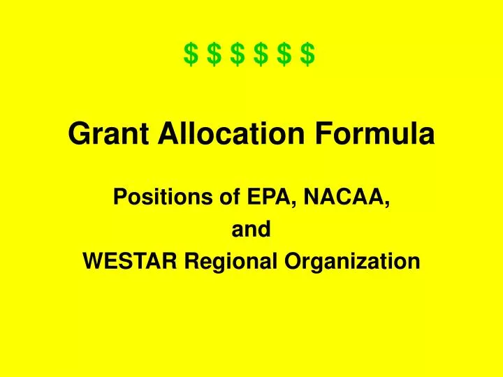 grant allocation formula