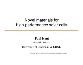 Novel materials for high-performance solar cells