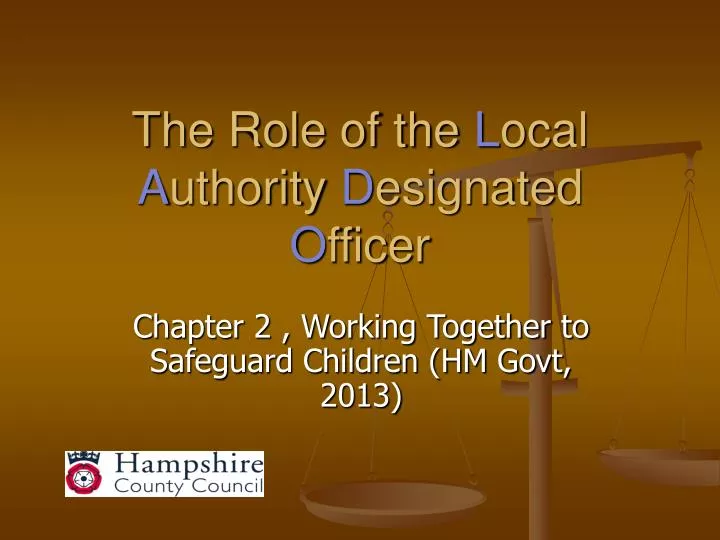 the role of the l ocal a uthority d esignated o fficer