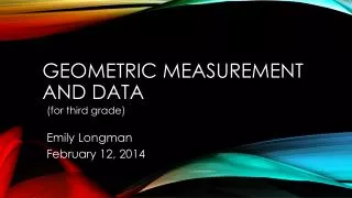 Geometric Measurement and Data