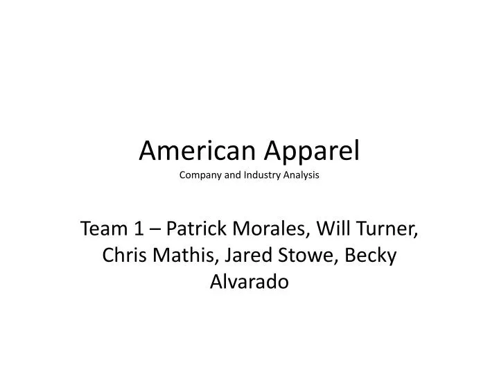 american apparel company and industry analysis