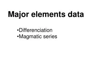 Major elements data
