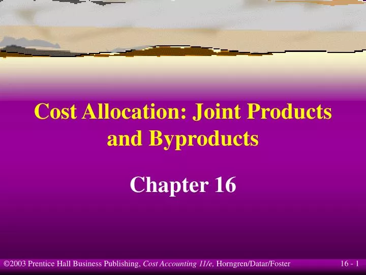 cost allocation joint products and byproducts