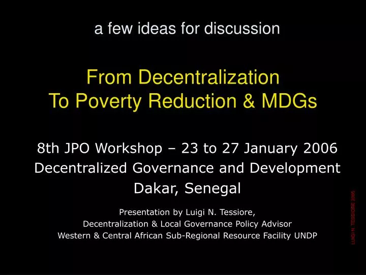 from decentralization to poverty reduction mdgs