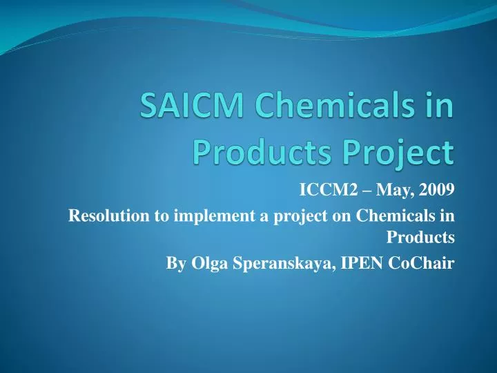 saicm chemicals in products project