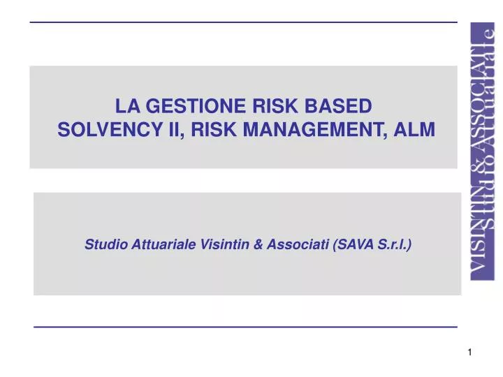 la gestione risk based solvency ii risk management alm