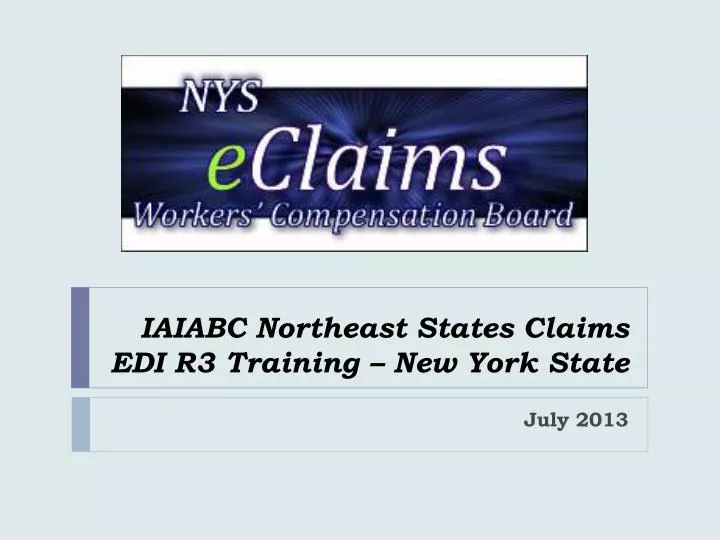 iaiabc northeast states claims edi r3 training new york state