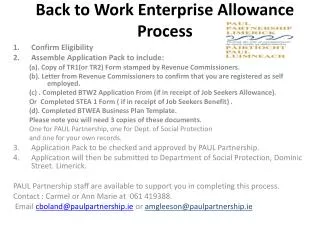 back to work enterprise allowance process