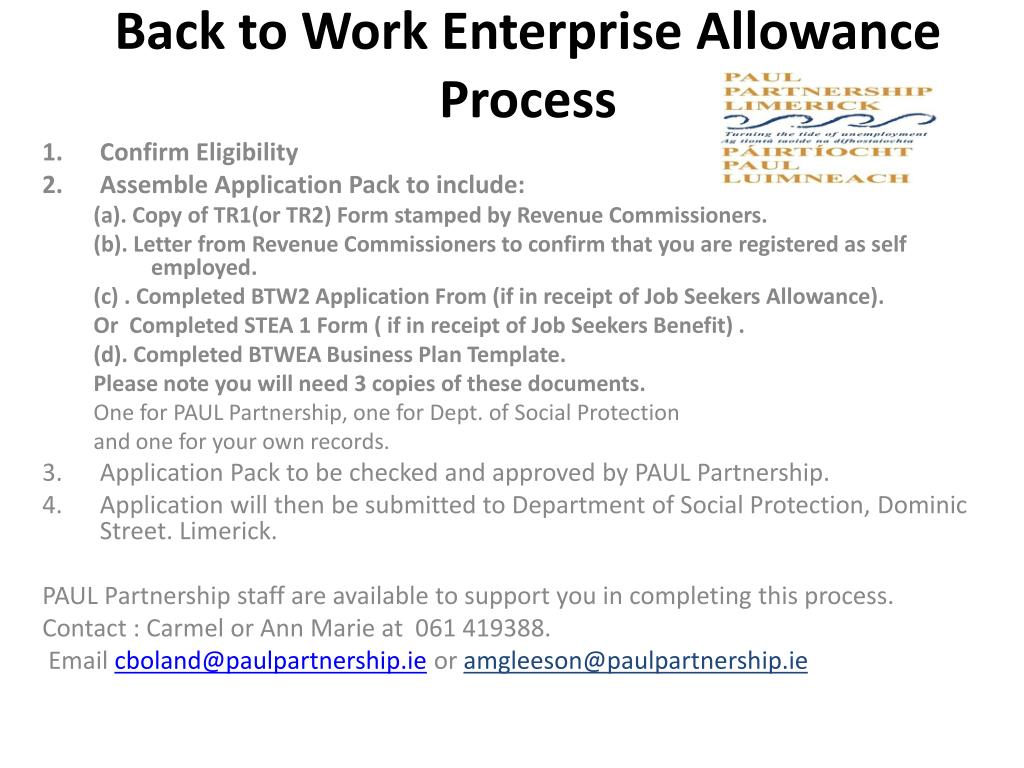 PPT - Back to Work Enterprise Allowance Process PowerPoint Presentation ...