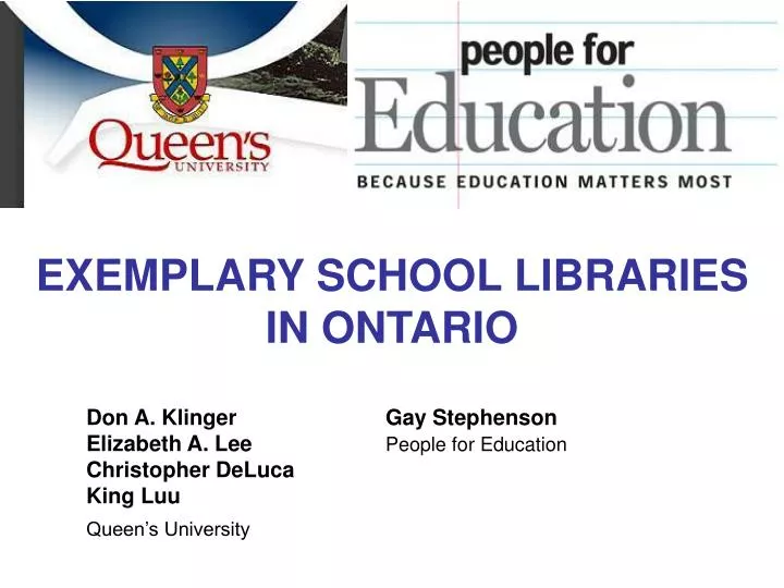 exemplary school libraries in ontario