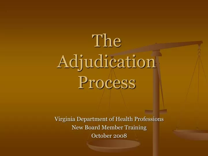 the adjudication process