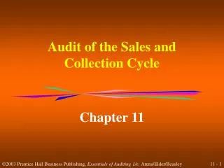 Audit of the Sales and Collection Cycle