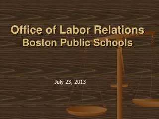 Office of Labor Relations Boston Public Schools