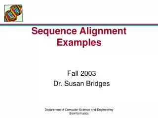 Sequence Alignment Examples