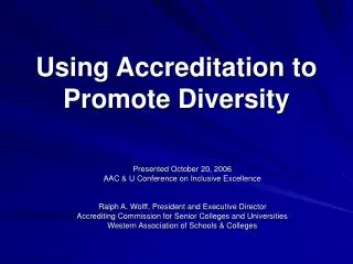 Using Accreditation to Promote Diversity