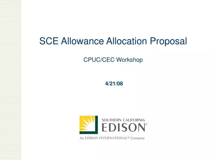sce allowance allocation proposal cpuc cec workshop