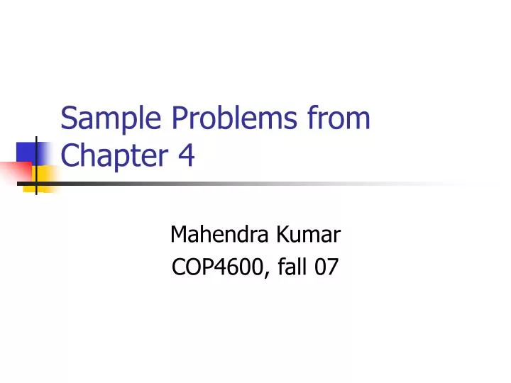 sample problems from chapter 4