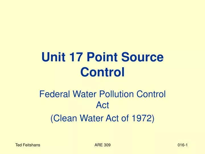 unit 17 point source control