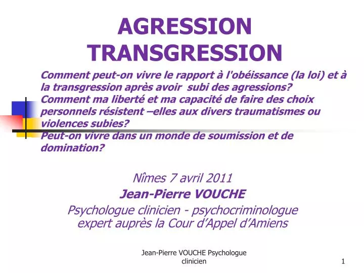 agression transgression