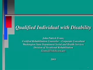 Qualified Individual with Disability