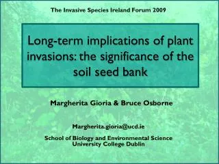 Long-term implications of plant invasions: the significance of the soil seed bank