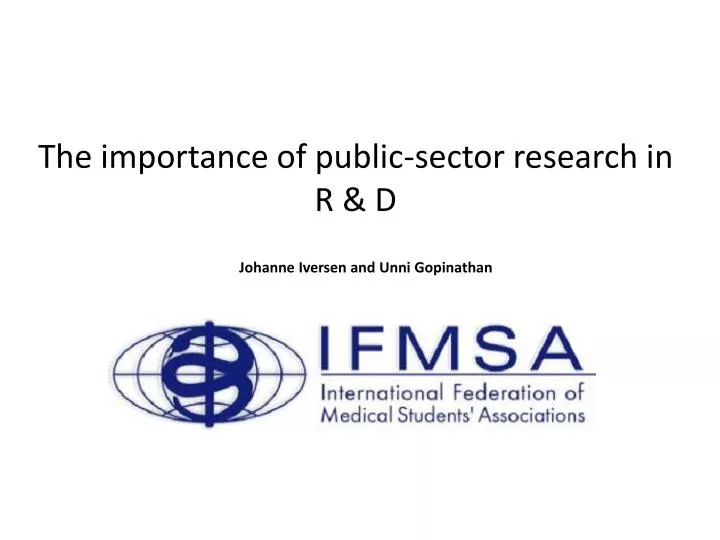 the importance of public sector research in r d