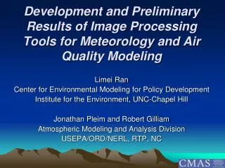 Limei Ran Center for Environmental Modeling for Policy Development