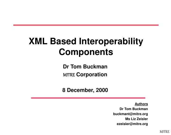 xml based interoperability components