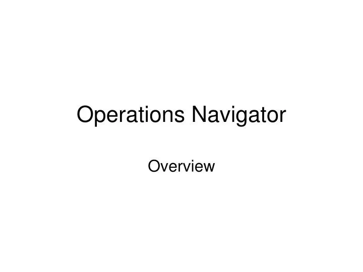 operations navigator
