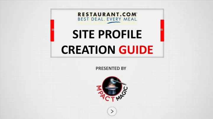 site profile creation guide