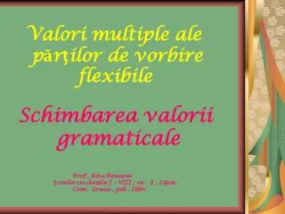 valori multiple ale p r ilor de vorbire flexibile