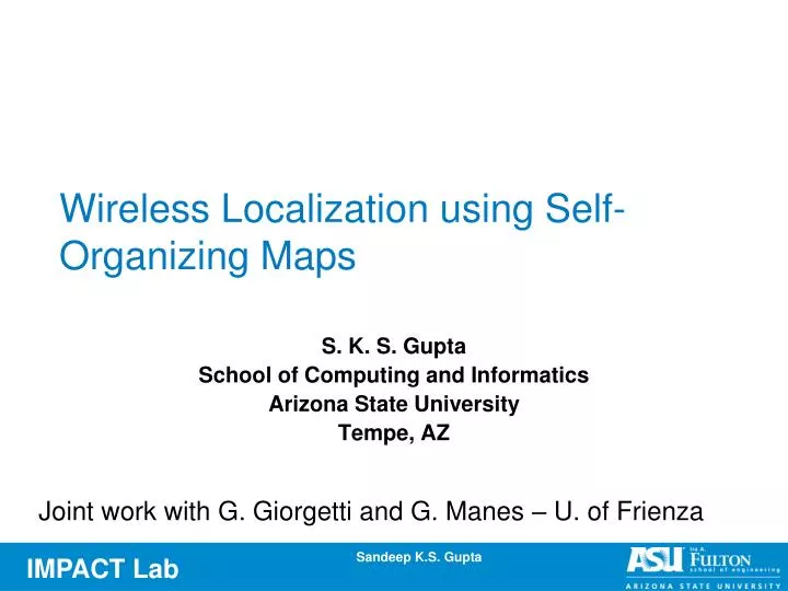 wireless localization using self organizing maps
